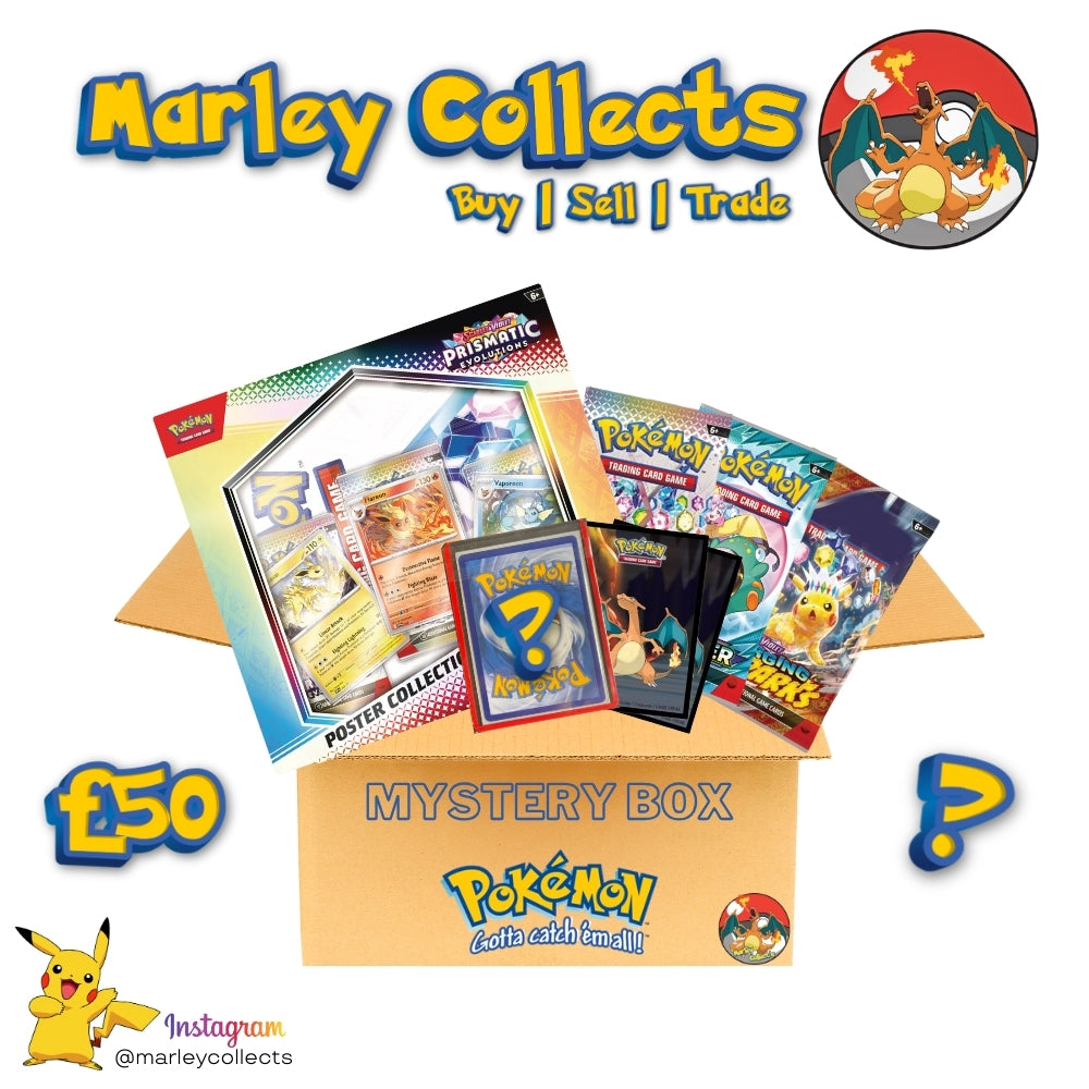 Pokemon Card Mystery Box - £50 - Includes Sealed Collection Box or Tin | Ultra Rare Card | Booster Packs
