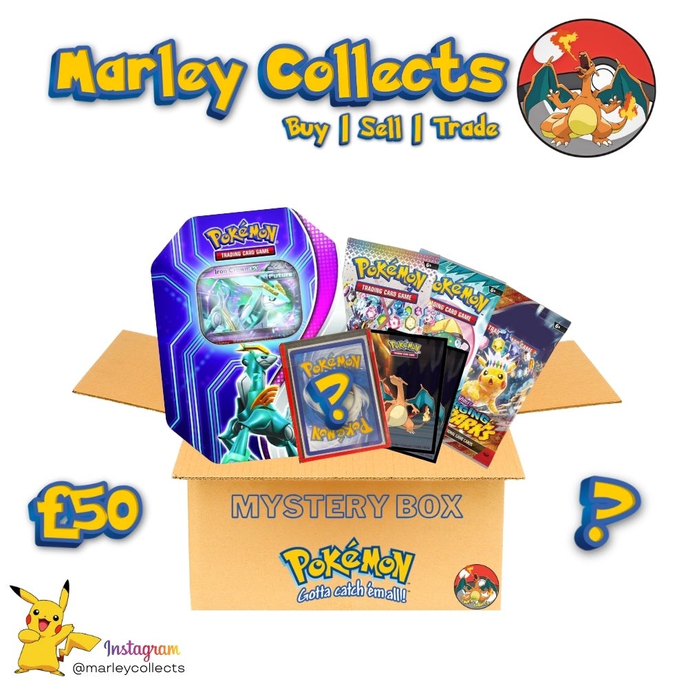 Pokemon Card Mystery Box - 50 - Includes Sealed Collection Box or Tin Marley Collect's Ltd Pokemon Card Mystery Box - 50 - Includes Sealed Collection Box or Tin Marley Collect's Ltd