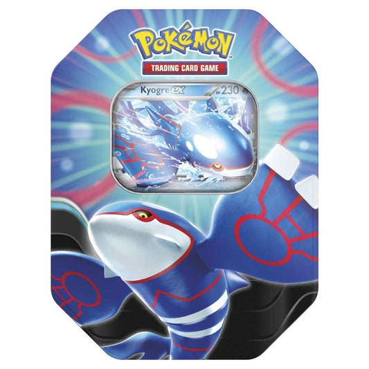 Pokemon Azure Legends Tin collection featuring Kyogre ex.