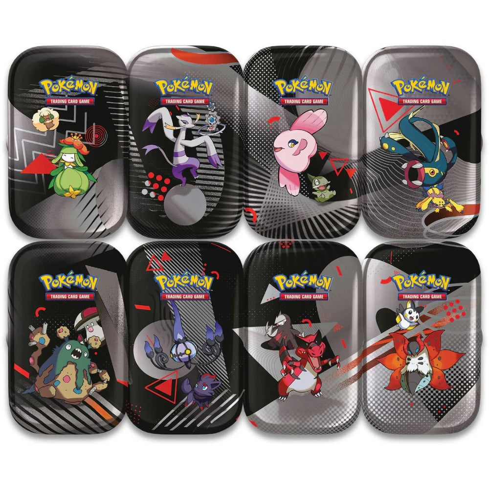 Pokémon TCG Unova Mini Tin featuring exclusive Black Bolt & White Flare artwork.