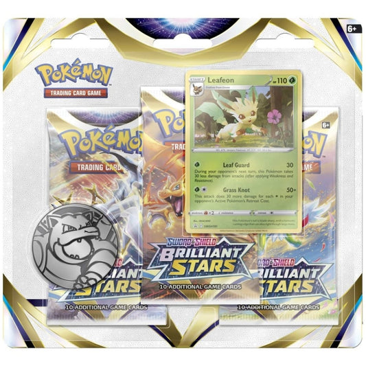 Pokemon TCG Sword & Shield Brilliant Stars Triple Blister Glaceon or Leafeon
