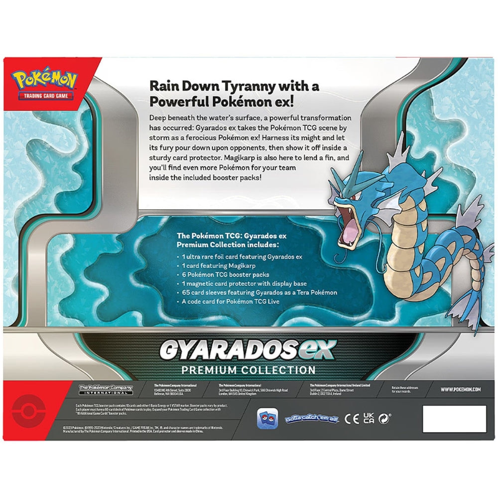 Sealed Gyarados ex Premium Collection box with etched promo card.