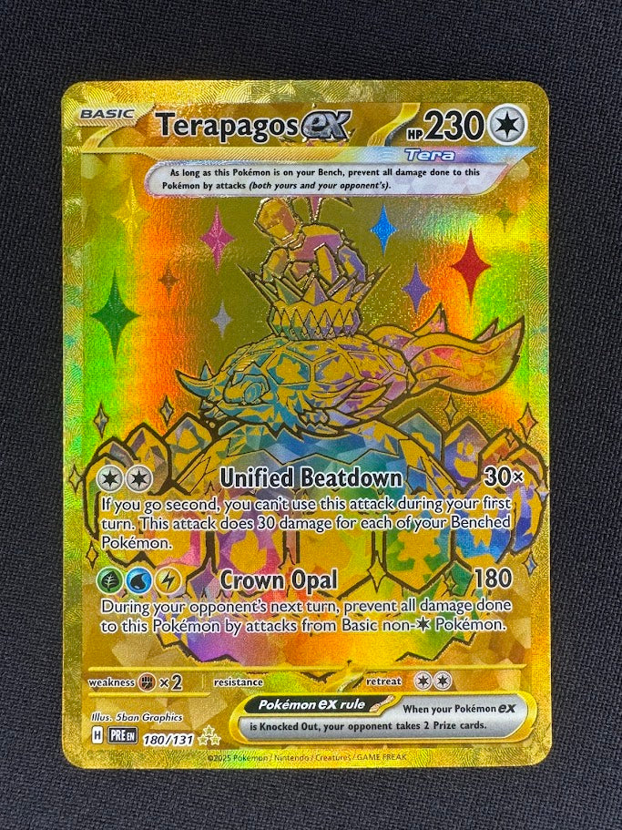 Terapagos ex 180/131 Gold Hyper Rare | Prismatic | Marley Collects Marley Collect's Ltd Terapagos ex 180/131 Gold Hyper Rare | Prismatic | Marley Collects Marley Collect's Ltd