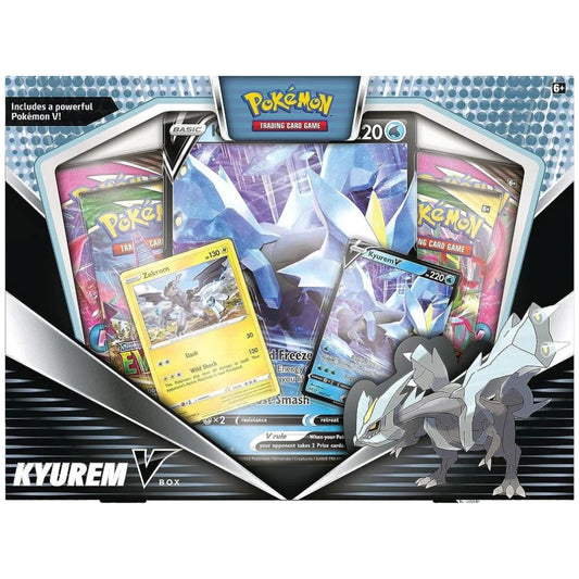Front view of the Pokemon trading card game Kyurem V Box.
