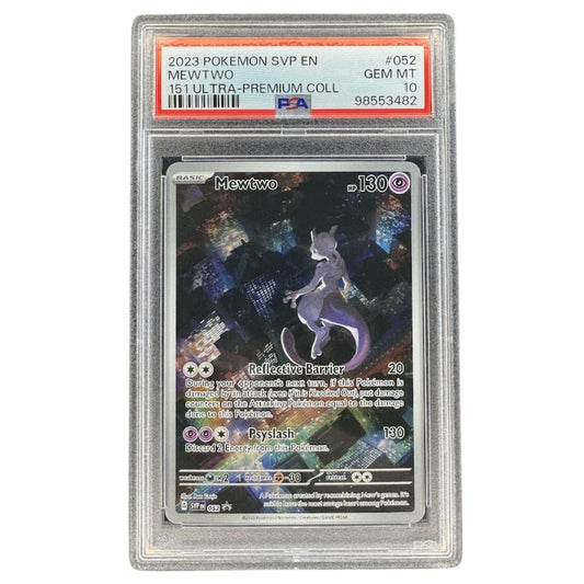 PSA 10 Mewtwo SVP 052 from Pokémon 151 Ultra Premium Collection Front.