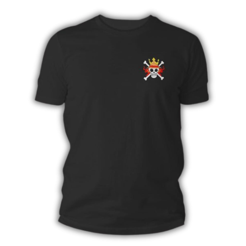 One Piece x Burger King "Home of the Boat Whopper" Limited Edition Black T-Shirt featuring Luffy and Sanji.