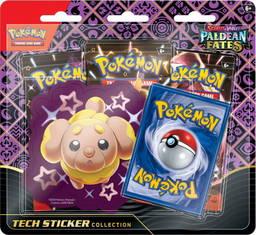 Pokemon TCG - Scarlet & Violet Paldean Fates - Tech Sticker Collection Triple Blister - Shiny Fidough | Shiny Greavard | Shiny Maschiff