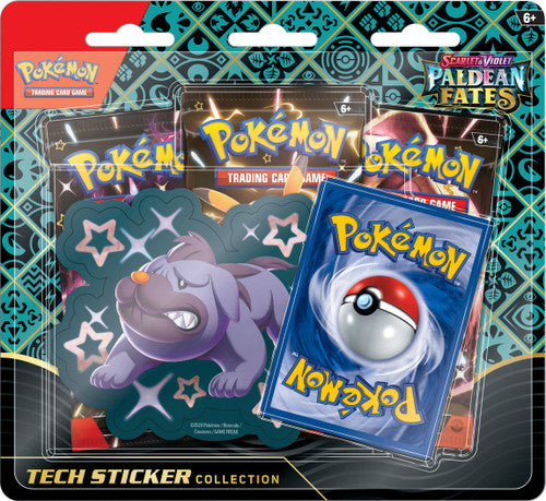 Pokemon TCG - Scarlet & Violet Paldean Fates - Tech Sticker Collection Triple Blister - Shiny Fidough | Shiny Greavard | Shiny Maschiff