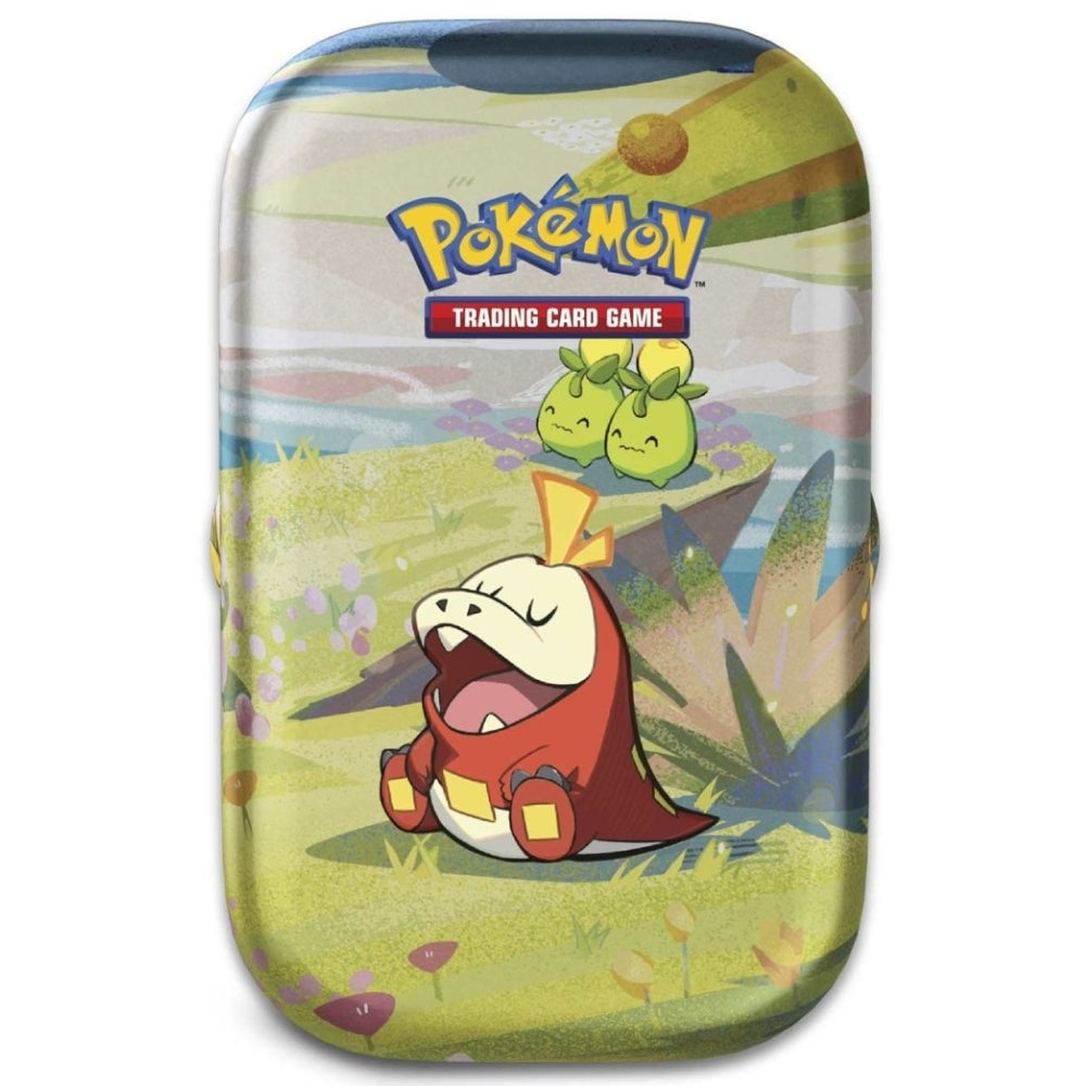 Front view of The Pokemon Trading Card Game Paldea Friends Mini Tin Featuring Fuecoco.