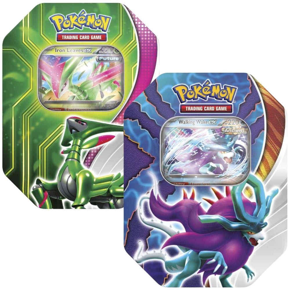 Pokemon TCG Paradox Clash Tin Iron Leaves Ex And Walking Wake Ex Pokemon TCG Paradox Clash Tin Iron Leaves Ex And Walking Wake Ex