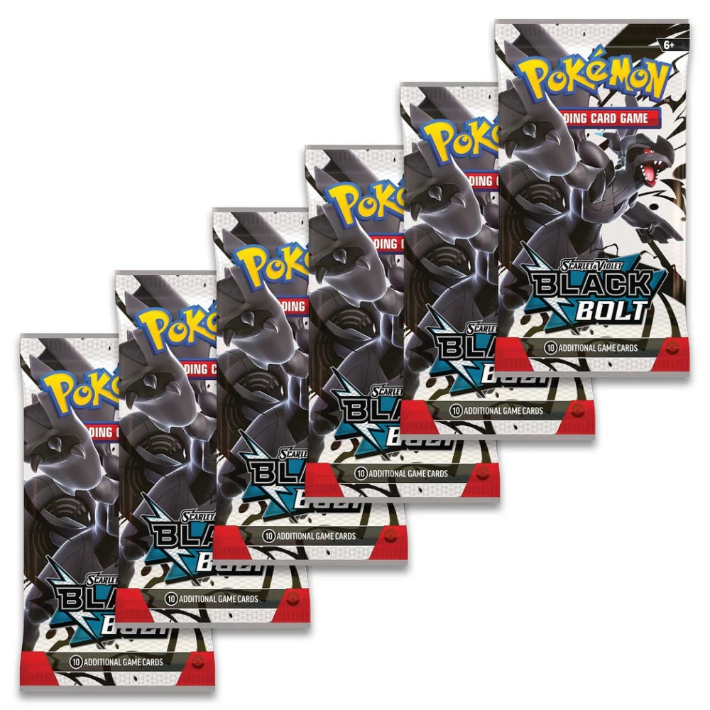 Scarlet & Violet Black Bolt booster pack showcasing dynamic Unova region design.