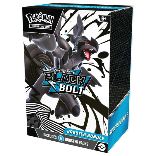 Pokémon TCG Scarlet & Violet Black Bolt Booster Bundle box featuring Zekrom artwork.
