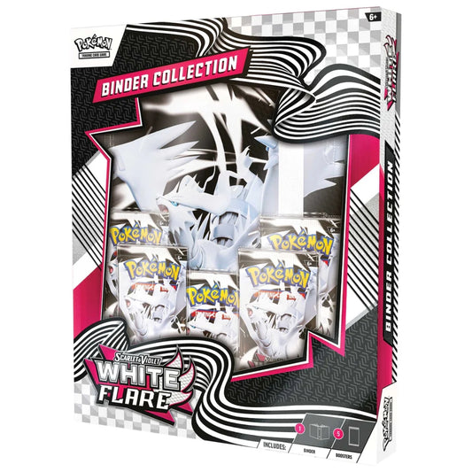 Pokémon TCG: Scarlet & Violet—White Flare Binder Collection box front view.