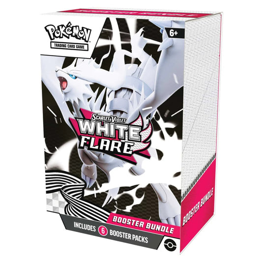 Front view of the Pokémon TCG: Scarlet & Violet—White Flare Booster Bundle.