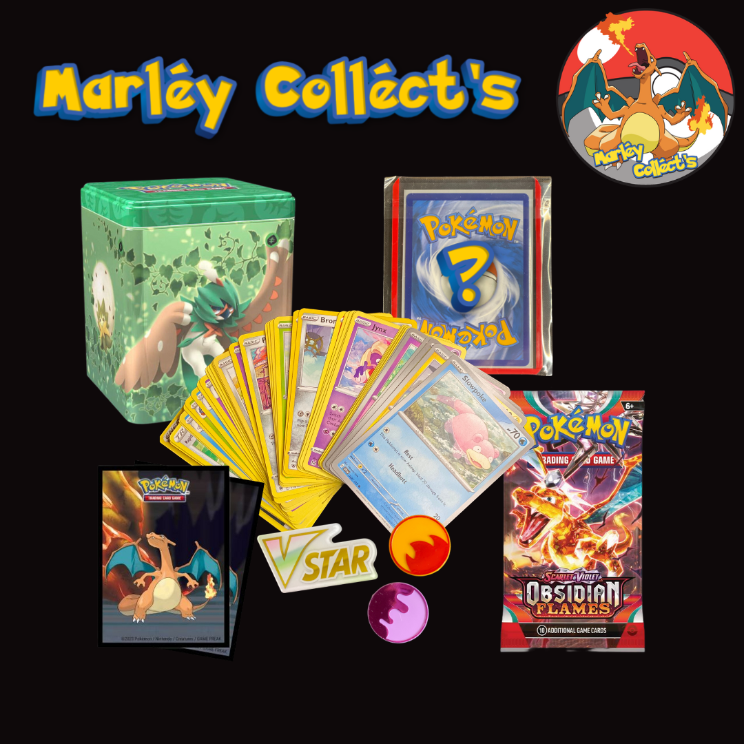 Pokemon Cards Tin Bundle - Mystery Rare Card | 50 Card Bundle | Booste Marley Collect's Ltd Pokemon Cards Tin Bundle - Mystery Rare Card | 50 Card Bundle | Booste Marley Collect's Ltd