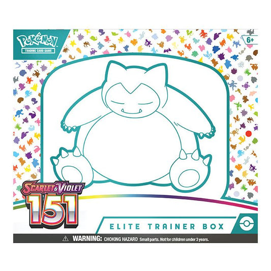 Front facing view of the Pokemon Trading Card Game Scarlet and Violet 151 Elite Trainer Box.