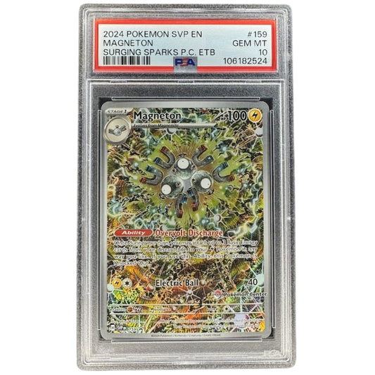 PSA 10 Magneton SVP 159 Surging Sparks Pokemon Center Exclusive Front.