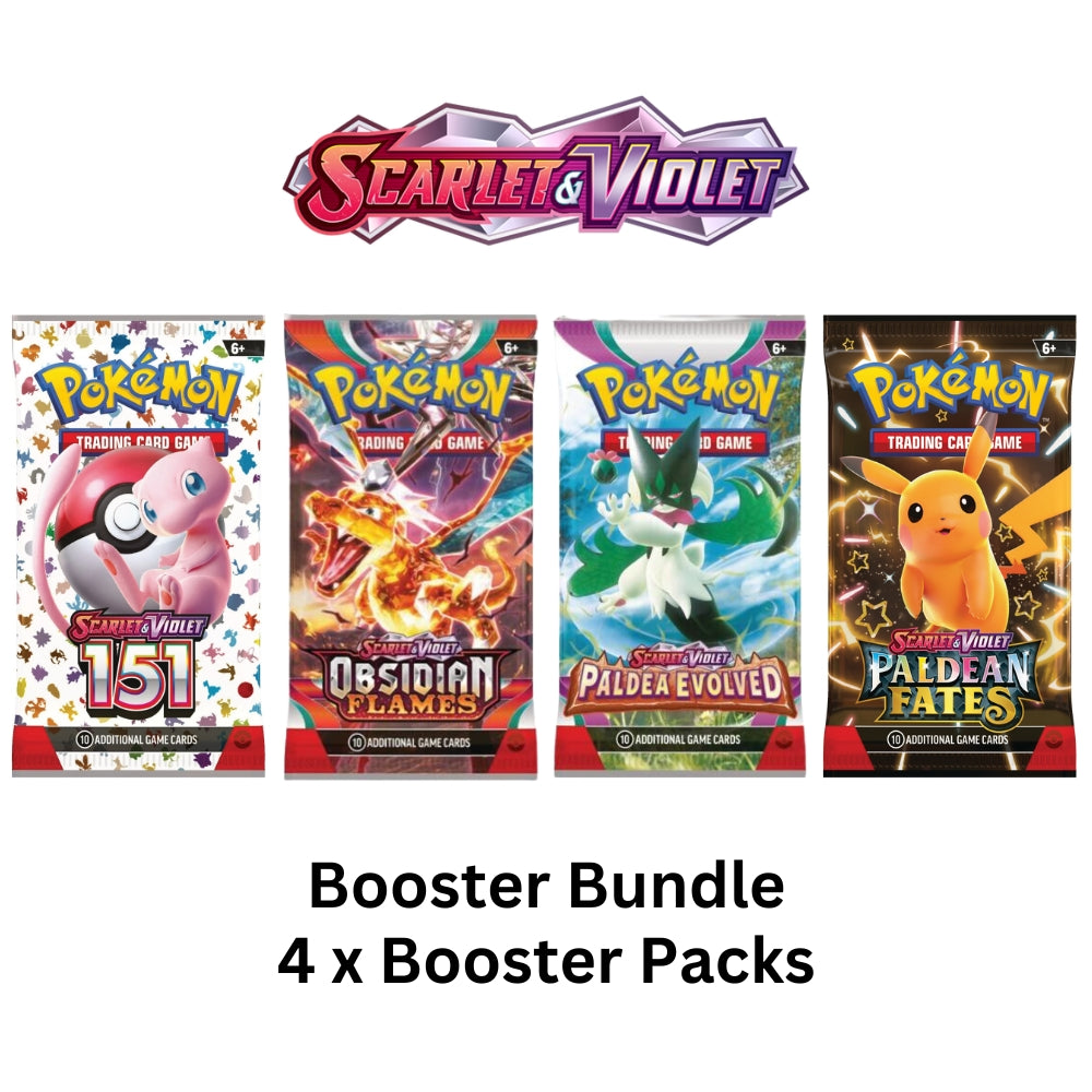 Pokemon TCG Scarlet & Violet Booster Pack Bundle - 4 x Random Booster Marley Collect's Ltd Pokemon TCG Scarlet & Violet Booster Pack Bundle - 4 x Random Booster Marley Collect's Ltd