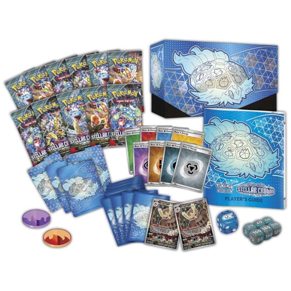 Pokémon Center Exclusive Stellar Crown Elite Trainer Box contents.