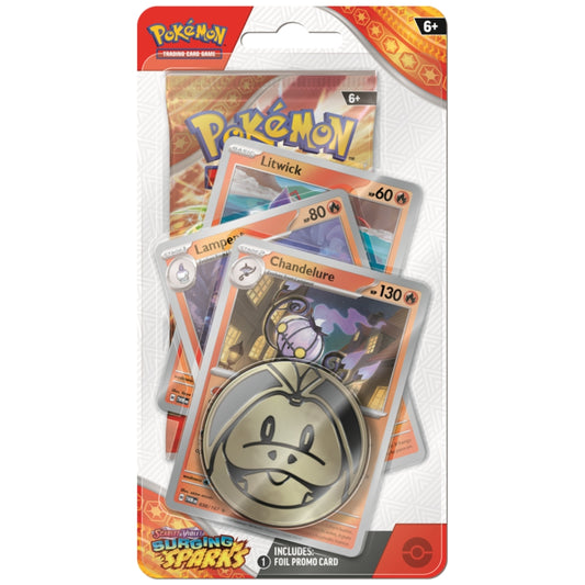 Pokemon Surging Sparks Premium Checklane Blister Chandelure.