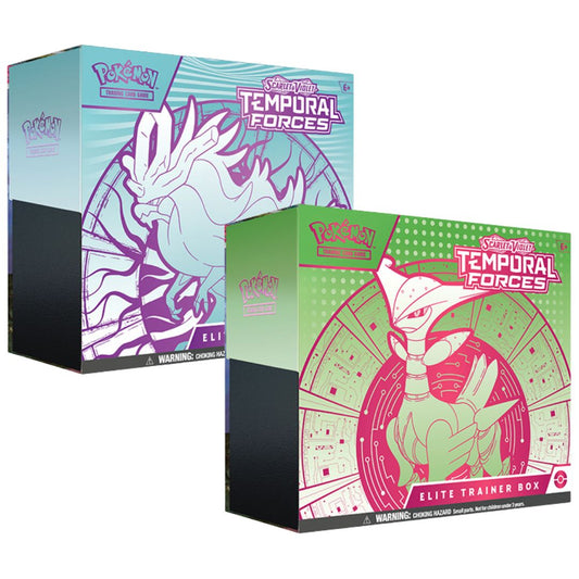 Sealed Temporal Forces Elite Trainer Box featuring Walking Wake and Iron Leaves.