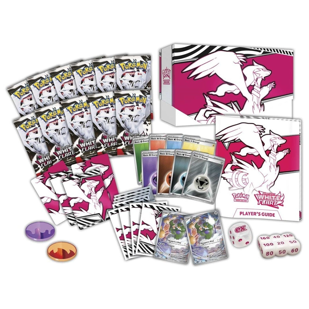 Pokemon Center Exclusive Scarlet & Violet White Flare Elite Trainer Box contents.