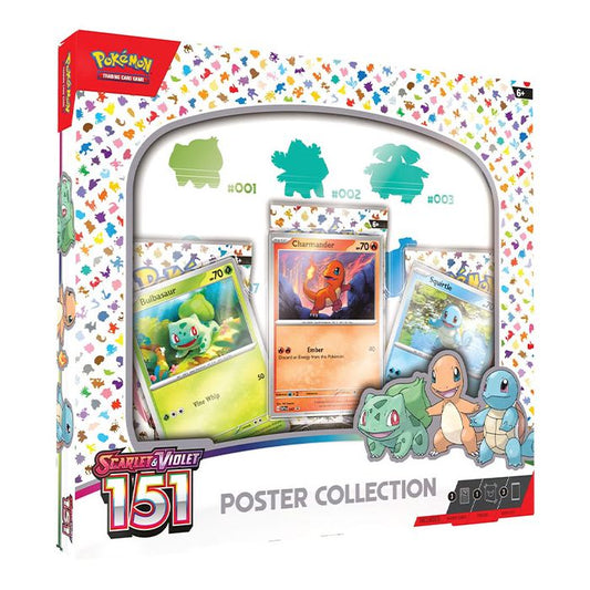 Front angled view of The Pokemon Trading Card Game Scarlet and Violet 151 Poster Collection.