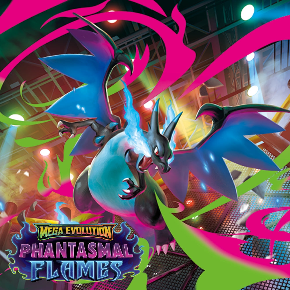 Pokémon TCG Mega Evolution Phantasmal Flames Set Artwork and Logo.