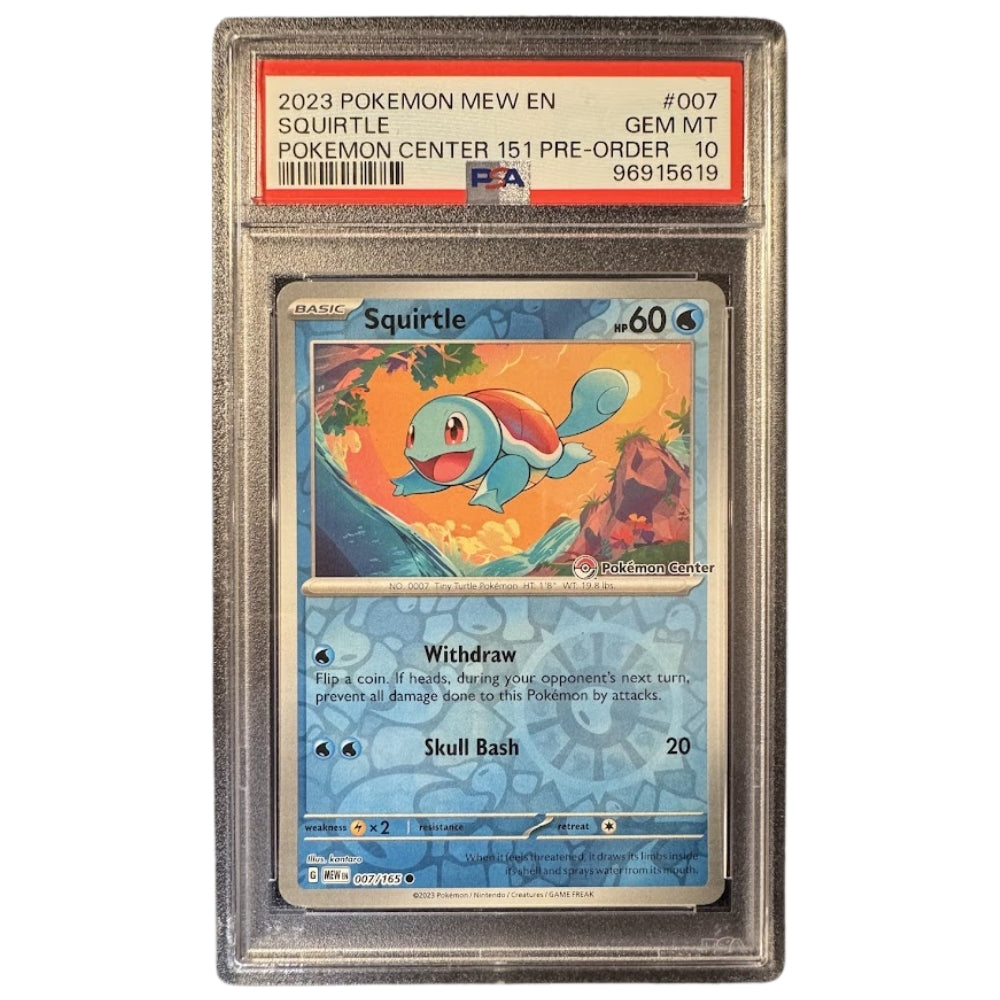 Squirtle 007/165 PSA 10 Pokémon Center Stamp Reverse Holo – Pokémon 151.