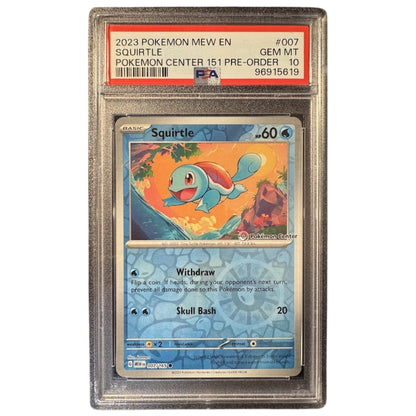 Squirtle 007/165 PSA 10 Pokémon Center Stamp Reverse Holo – Pokémon 151.