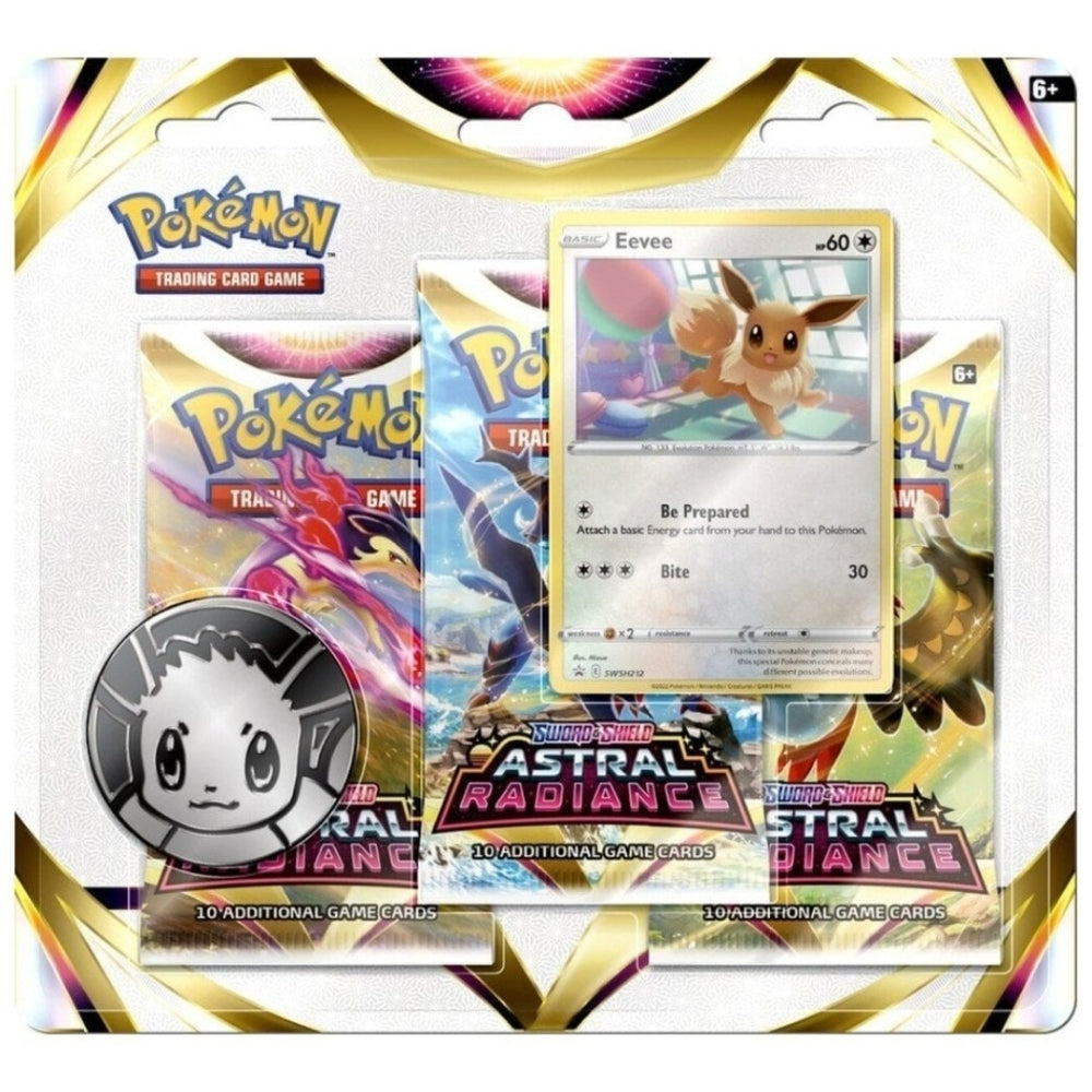 Pokemon Astral Radiance 3 Pack Blister Eevee Promo.