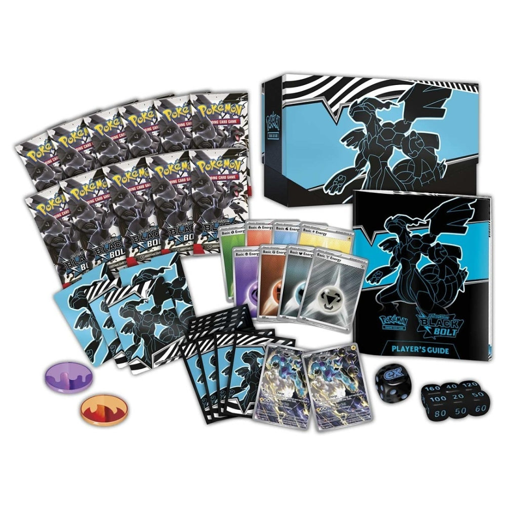 Black Bolt Elite Trainer Box featuring 11 booster packs and exclusive promo cards.