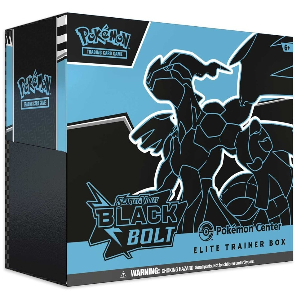 Pokemon Center Exclusive Scarlet & Violet Black Bolt Elite Trainer Box front.