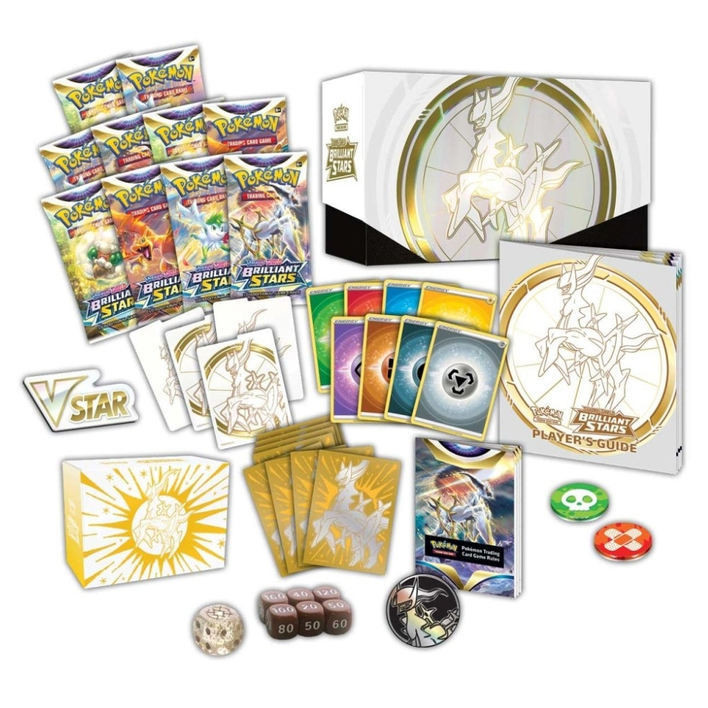 Pokémon Center Exclusive Brilliant Stars Elite Trainer Box contents.