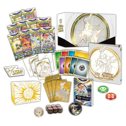 Pokémon Center Exclusive Brilliant Stars Elite Trainer Box contents.