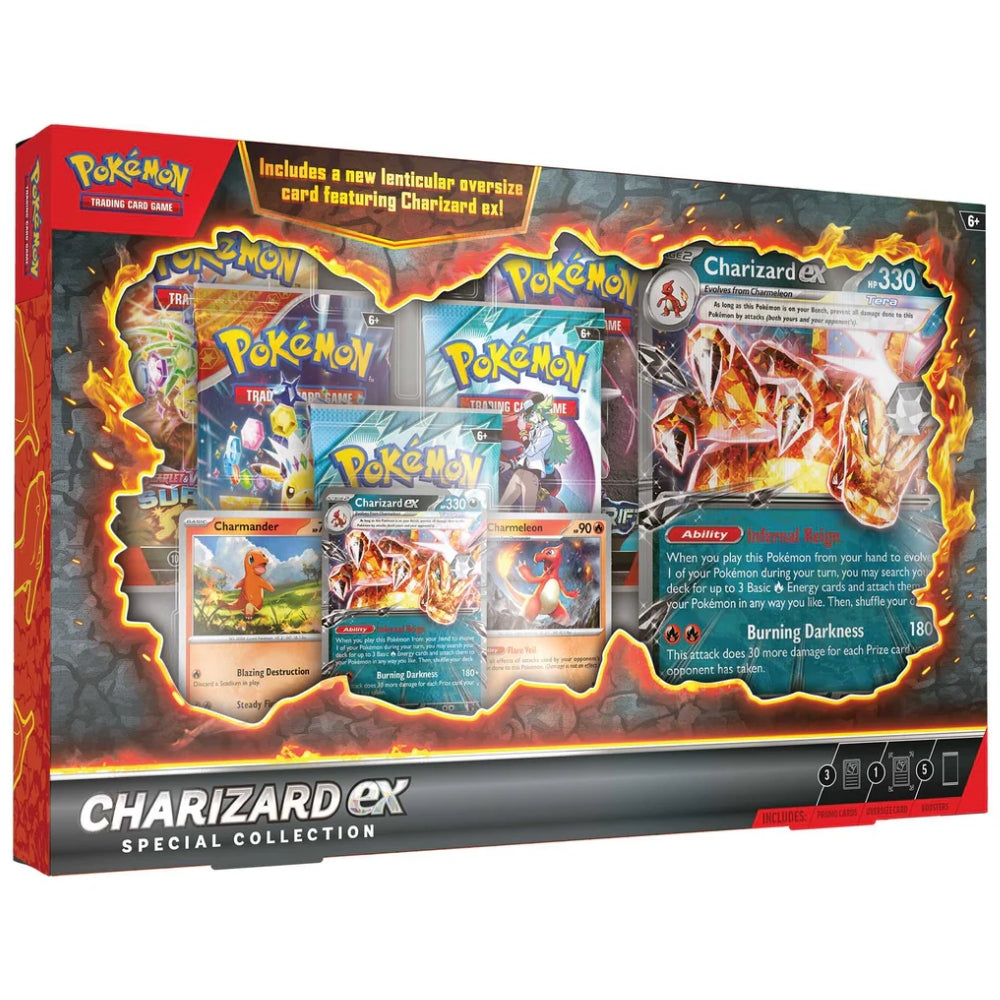 Sealed Charizard ex Special Collection box with Charizard ex promo visible front angled view.