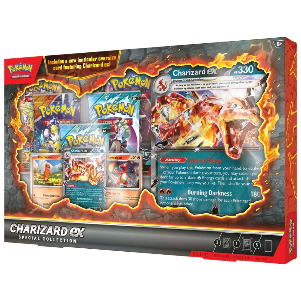 Sealed Charizard ex Special Collection box with Charizard ex promo visible front angled view.
