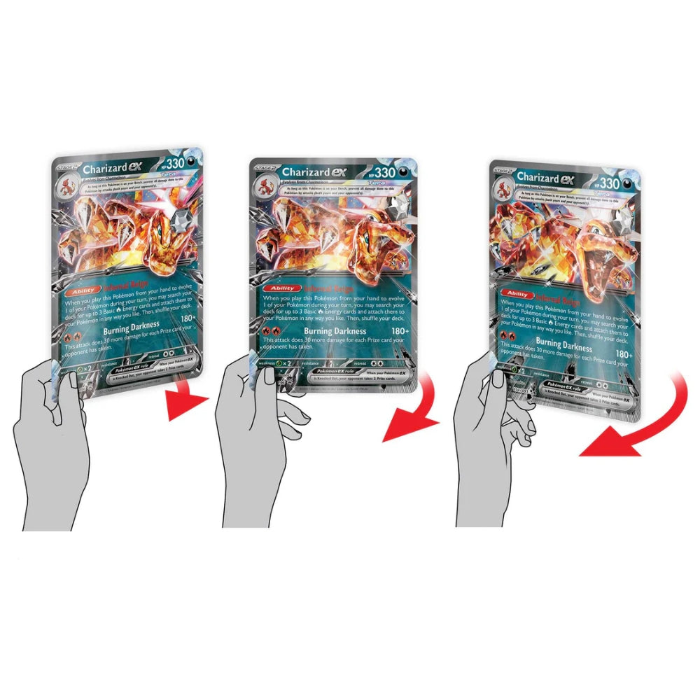 Over-sized lenticular Charizard ex card included in the set