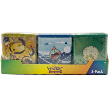 Pokémon Costco Exclusive 2023 Stacking Tin Bundle sealed front.
