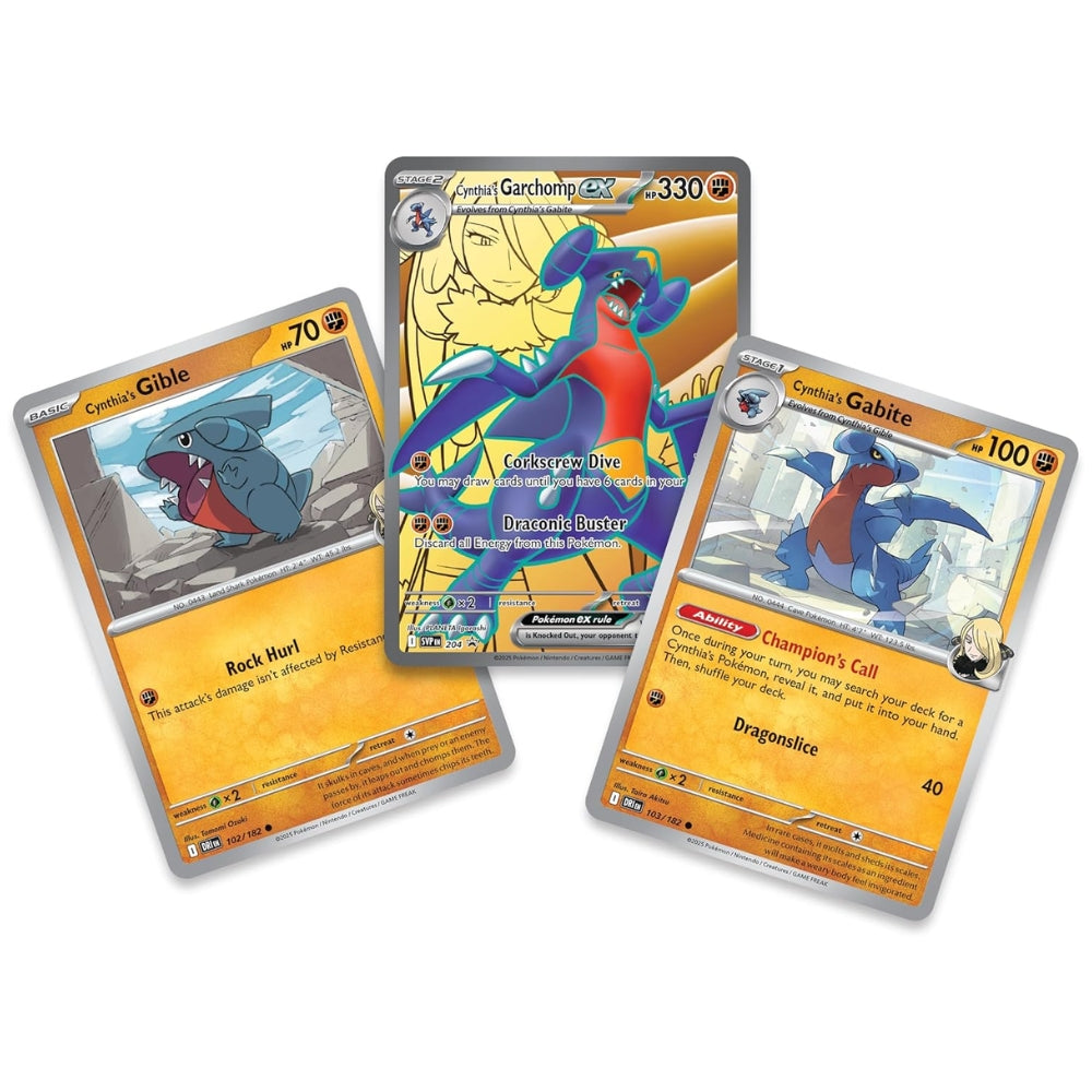 Pokemon Cynthia's Garchomp ex Premium Collection Promo Cards.