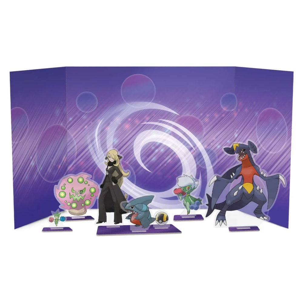 Pokemon Cynthia's Garchomp ex Premium Collection Acrylic Standee display.
