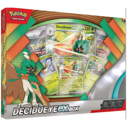 Decidueye ex Pokémon TCG collection box front.