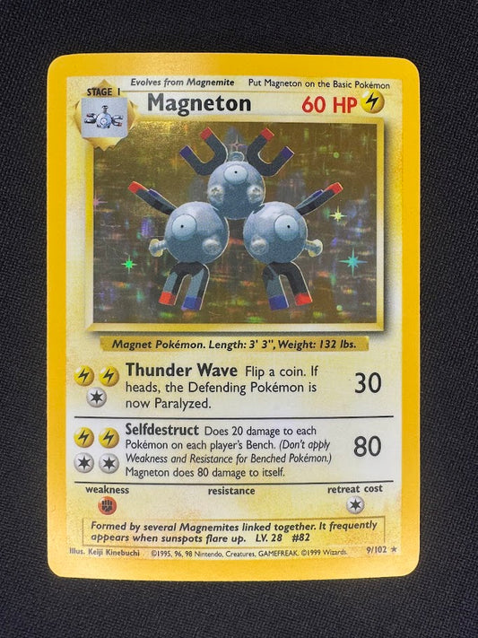 Magneton 9/102 Base Set Holo Vintage Pokemon Trading Card - Light Play