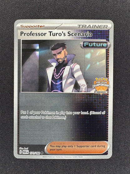 Professor Turo’s Scenario 171/182 Reverse Holo Uncommon Regional Championships Stamp – Pokémon Scarlet & Violet Paradox Rift – Near Mint Front