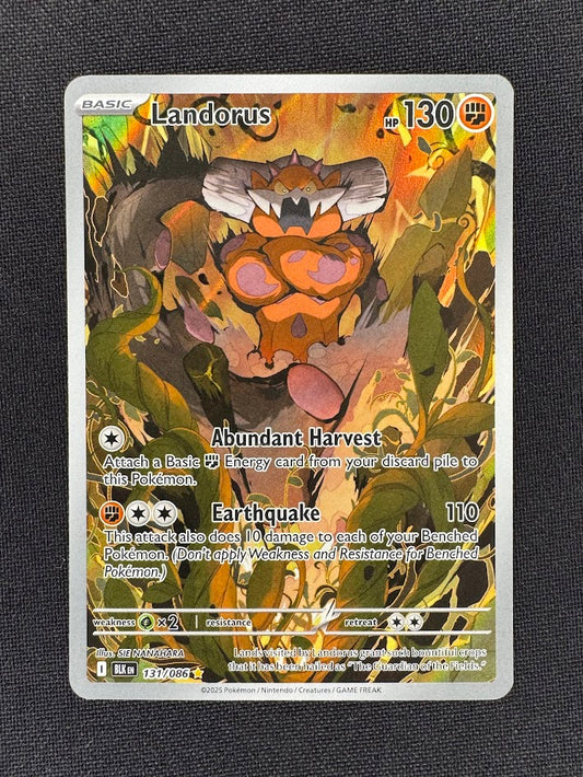 Landorus 131/086 Illustration Rare Full Art – Pokémon Scarlet & Violet Black Bolt – Near Mint Front.