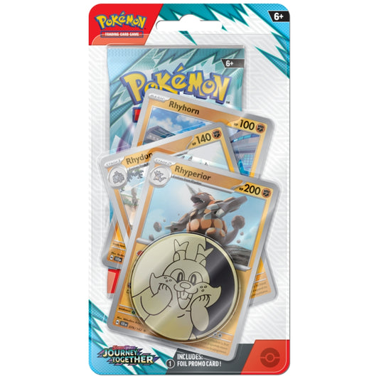 Pokemon Journey Together Premium Checklane Blister featuring Rhyperior.