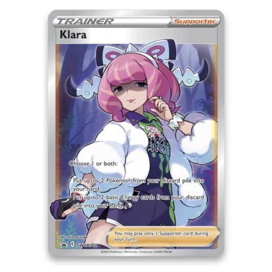 Klara Trainer Black Star Promo Pokémon Card from the Pokémon TCG Klara Premium Tournament Collection.