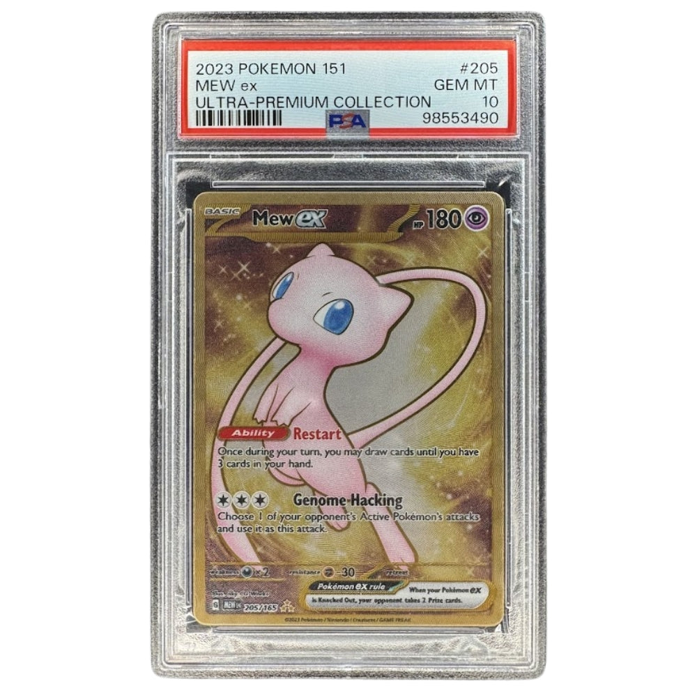 PSA 10 Gold Metal Mew ex 205/165 from Pokémon 151 Ultra Premium Collection Front.