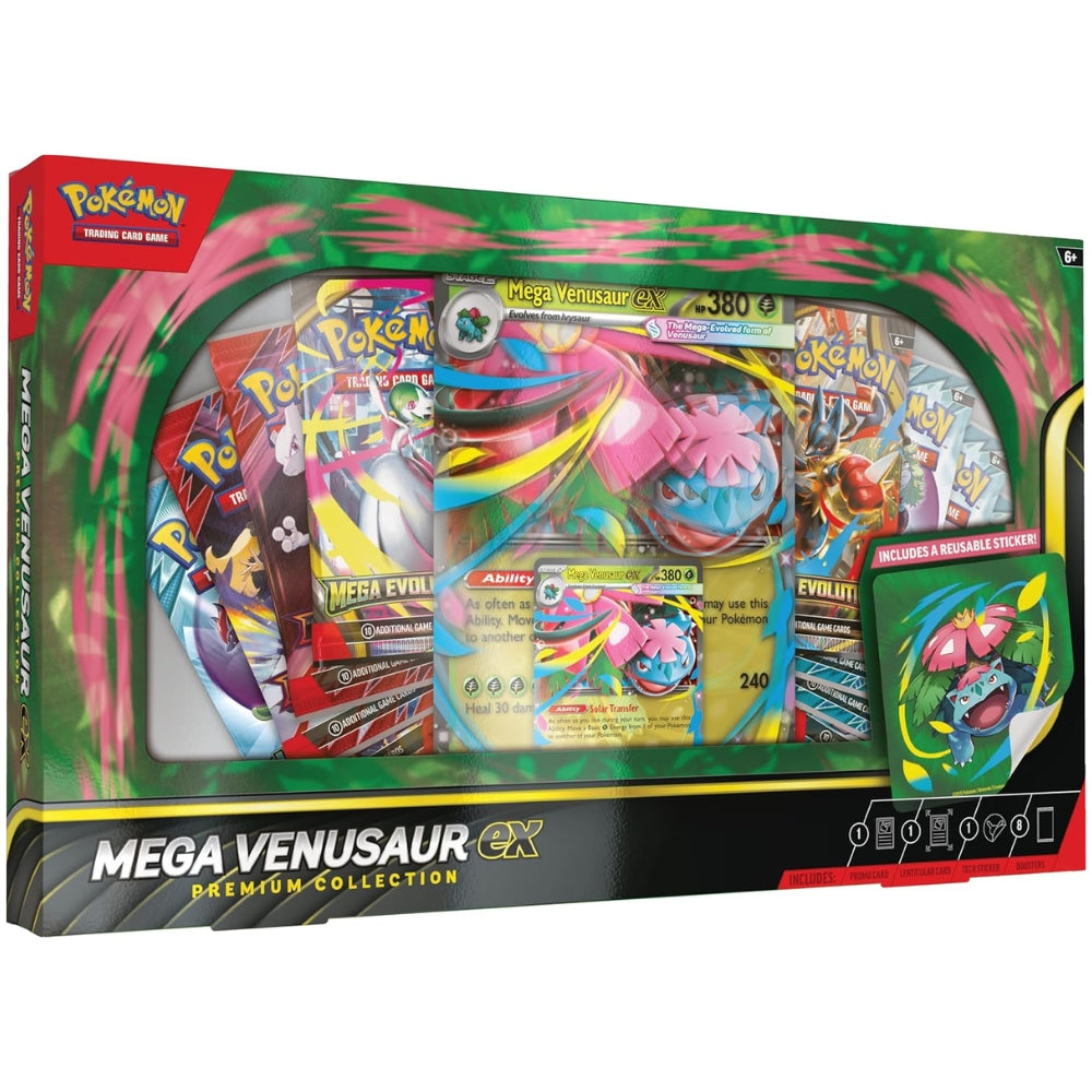 Mega Venusaur ex Premium Collection with lenticular jumbo card front.
