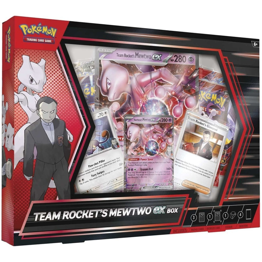 Sealed Team Rocket’s Mewtwo ex Box with Mewtwo ex promo card visible.